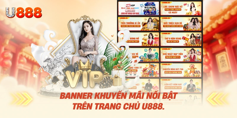 Banner khuyến mãi nổi bật trên trang chủ U88.